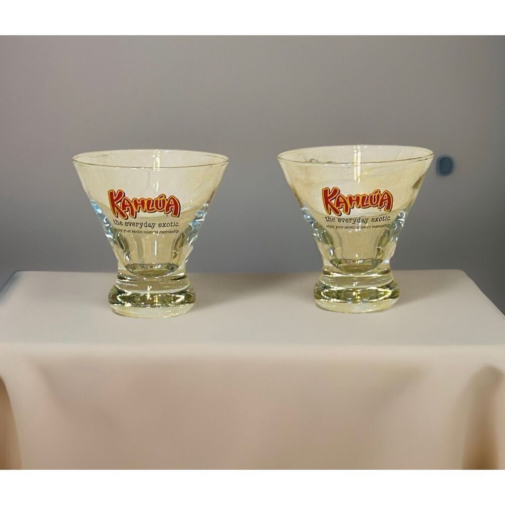 Pair Of Kahlua Liqueur Stemless Cocktail Glass “The Everyday Exotic”